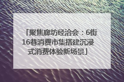 聚焦廊坊经洽会：6街16巷消费市集搭建沉浸式消费体验新场景