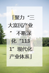 聚力“三大富民产业” 不断深化“1131”现代化产业体系