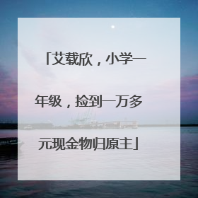 艾载欣，小学一年级，捡到一万多元现金物归原主