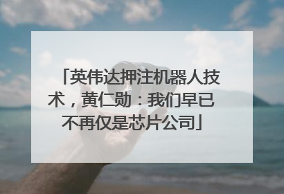 英伟达押注机器人技术，黄仁勋：我们早已不再仅是芯片公司