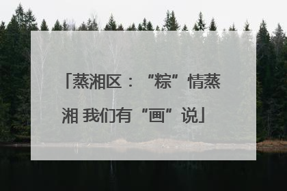 蒸湘区：“粽”情蒸湘 我们有“画”说