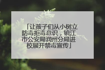 让孩子们从小树立防毒拒毒意识，镇江市公安局润州分局进校展开禁毒宣传