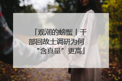 观潮的螃蟹丨干部回故土调研为何“含真量”更高