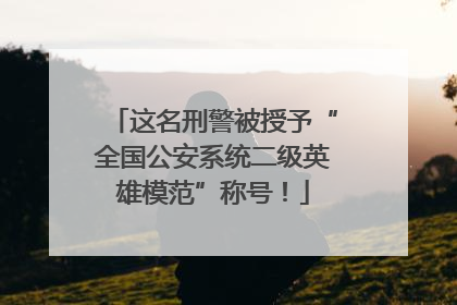 这名刑警被授予“全国公安系统二级英雄模范”称号！
