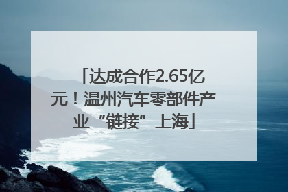 达成合作2.65亿元！温州汽车零部件产业“链接”上海