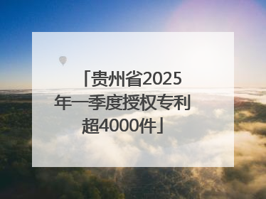 贵州省2025年一季度授权专利超4000件