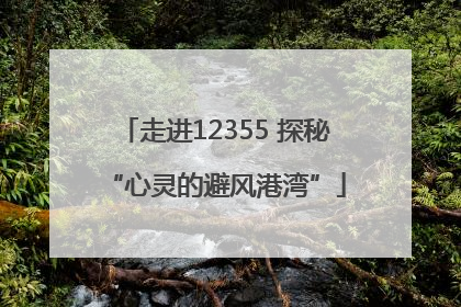 走进12355 探秘“心灵的避风港湾”