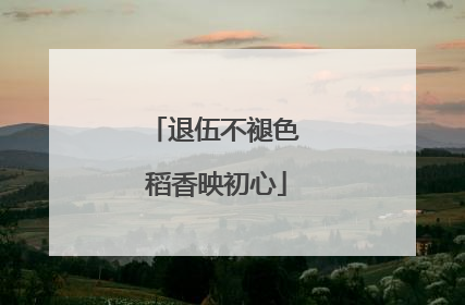 退伍不褪色 稻香映初心