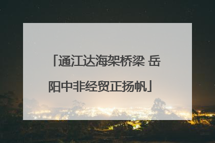 通江达海架桥梁 岳阳中非经贸正扬帆