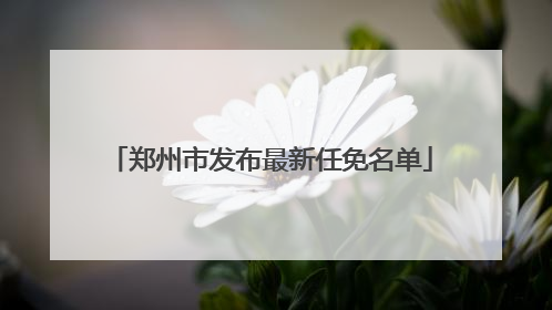 郑州市发布最新任免名单