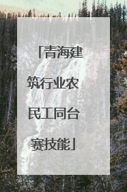 青海建筑行业农民工同台赛技能