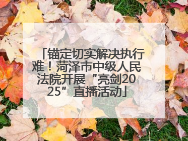 锚定切实解决执行难！菏泽市中级人民法院开展“亮剑2025”直播活动