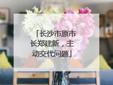 长沙市原市长郑建新，主动交代问题