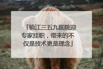 镇江三五九医院迎专家挂职，带来的不仅是技术更是理念