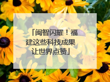 闽智闪耀！福建这些科技成果让世界点赞