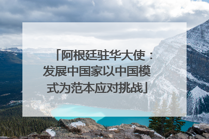 阿根廷驻华大使：发展中国家以中国模式为范本应对挑战