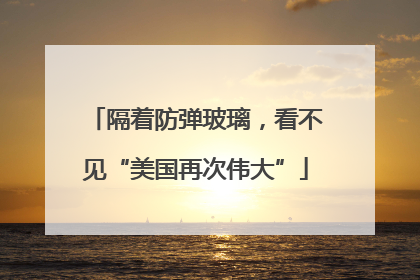隔着防弹玻璃，看不见“美国再次伟大”