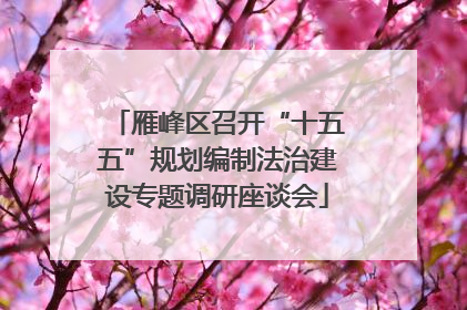 雁峰区召开“十五五”规划编制法治建设专题调研座谈会