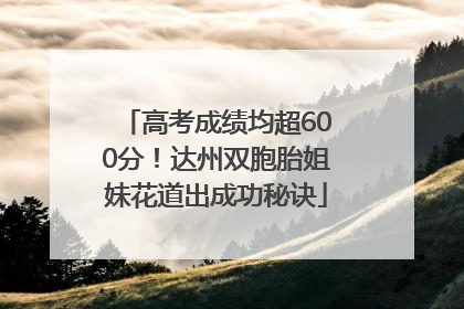 高考成绩均超600分！达州双胞胎姐妹花道出成功秘诀