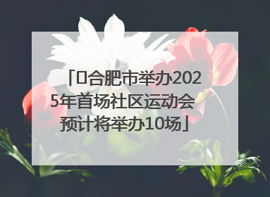 ﻿合肥市举办2025年首场社区运动会 预计将举办10场
