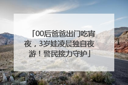 00后爸爸出门吃宵夜，3岁娃凌晨独自夜游！警民接力守护