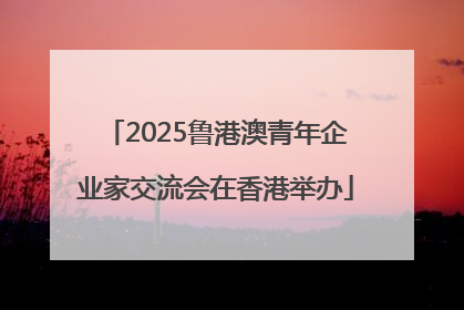 2025鲁港澳青年企业家交流会在香港举办