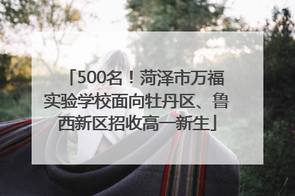 500名！菏泽市万福实验学校面向牡丹区、鲁西新区招收高一新生