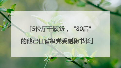5位厅干履新，“80后”的他已任省级党委副秘书长