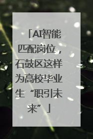 AI智能匹配岗位，石鼓区这样为高校毕业生“职引未来”